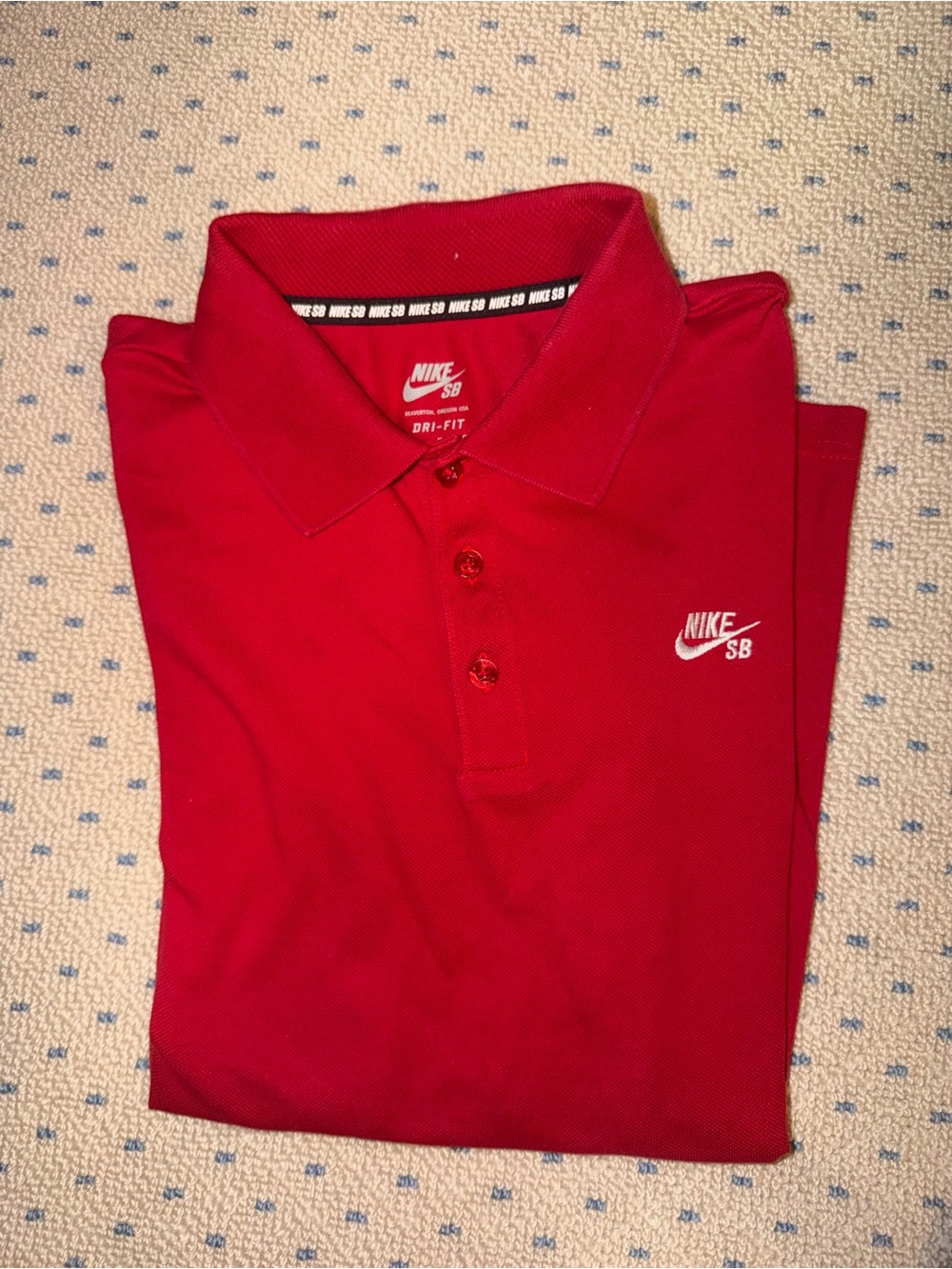 Nike SB Men's Red Polo Shirt with Embroidered Logo